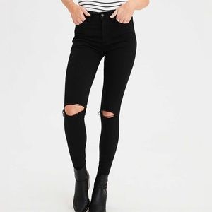 AE Ne(x)t Level Black Ripped Super High-Waisted Jegging